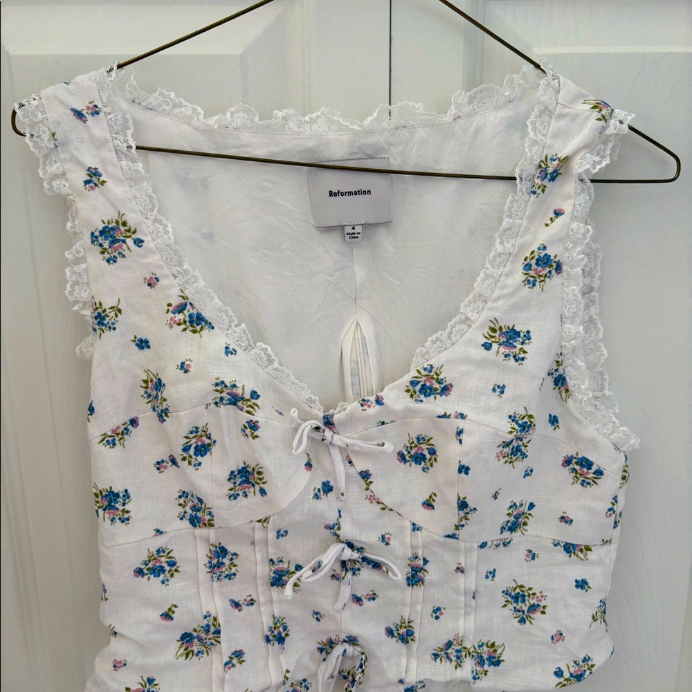 The reformation lace floral top